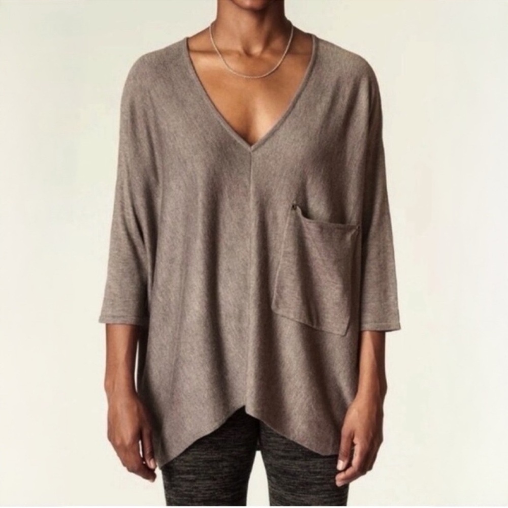 Vici Brown Wool Pocket Sweater